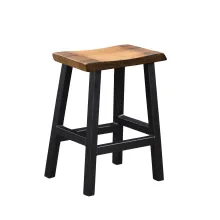 Barnwood Bar Stool with Metal Base