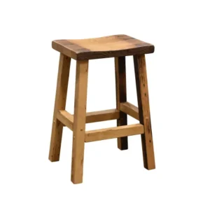 Barnwood Bar Stool with Scooped Seat