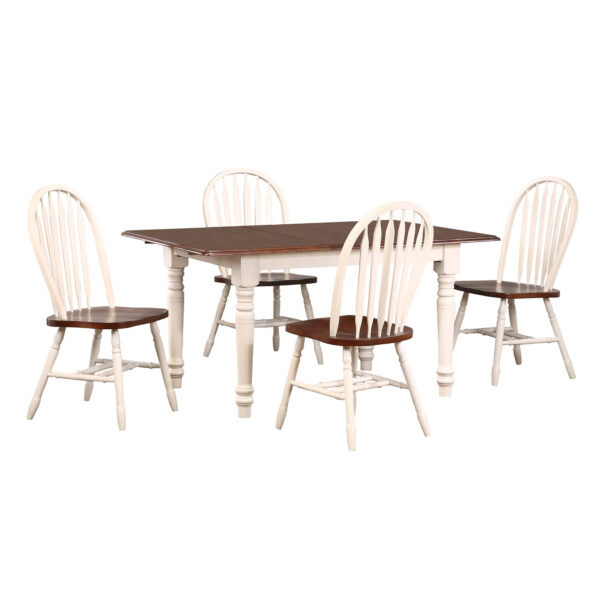 Andrews Butterfly Leaf 5 PC Dining Set with Arrowback Chairs