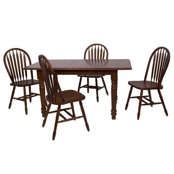 Andrews Butterfly Leaf 5 PC Dining Set with Arrowback Chairs - Image 8