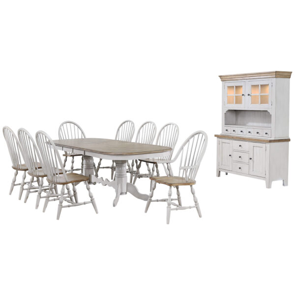 Country Grove Double Pedestal Butterfly Leaf Dining Set - Image 5