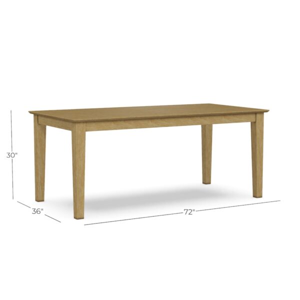 Solid Table Top with Shaker Legs - Image 3